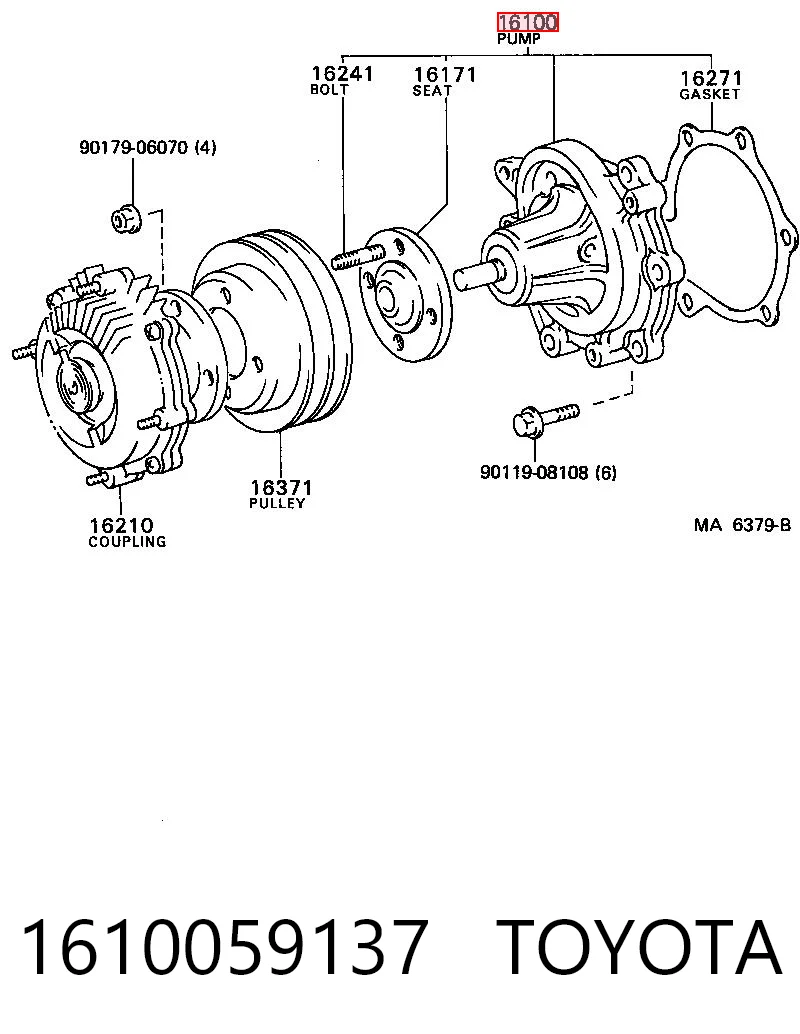 Compre Bomba de água (bomba) de esfriamento Toyota Hiace 2