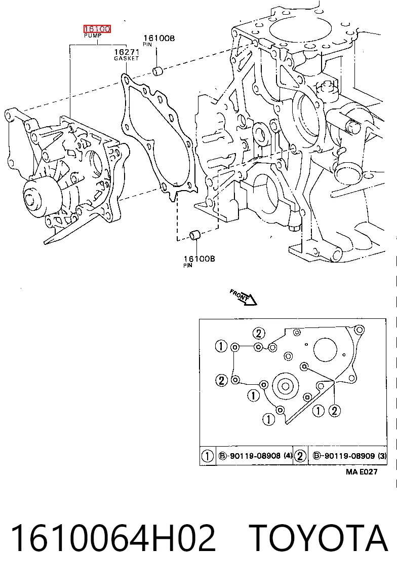 Compre Bomba de água (bomba) de esfriamento Toyota Corolla 