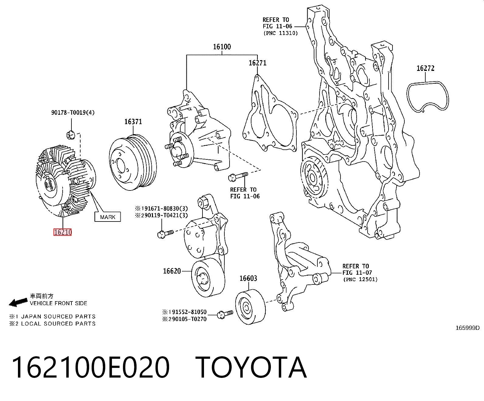 Compre Acoplamento viscoso de ventilador de esfriamento Toyota Hilux 
