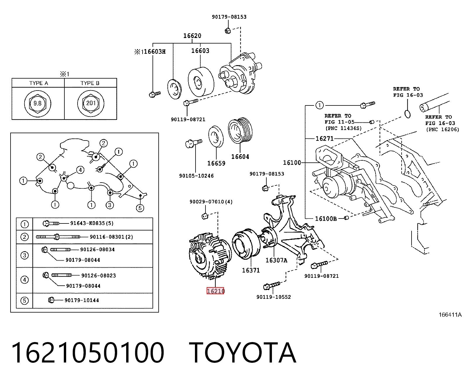 Acoplamento viscoso de ventilador de esfriamento Toyota Land Cruiser  J200