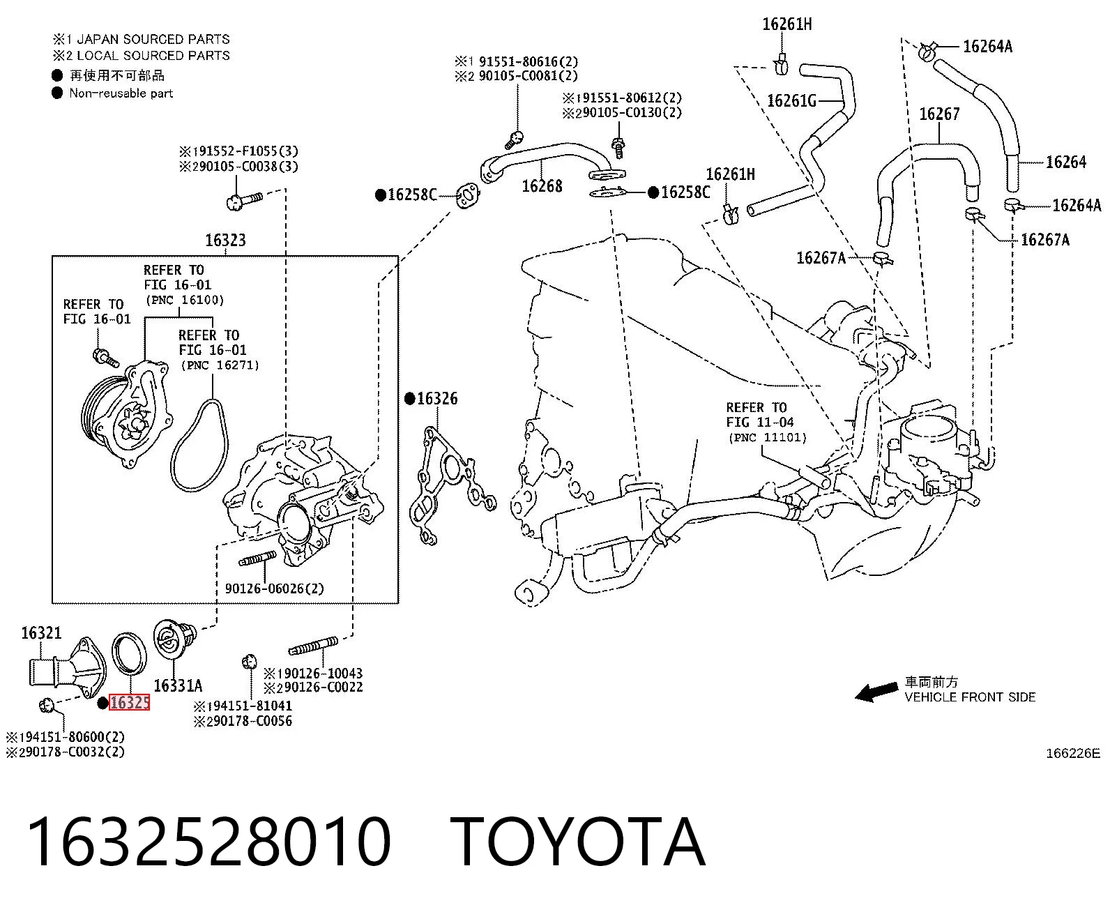 1632528010 Toyota Vedante de termostato
