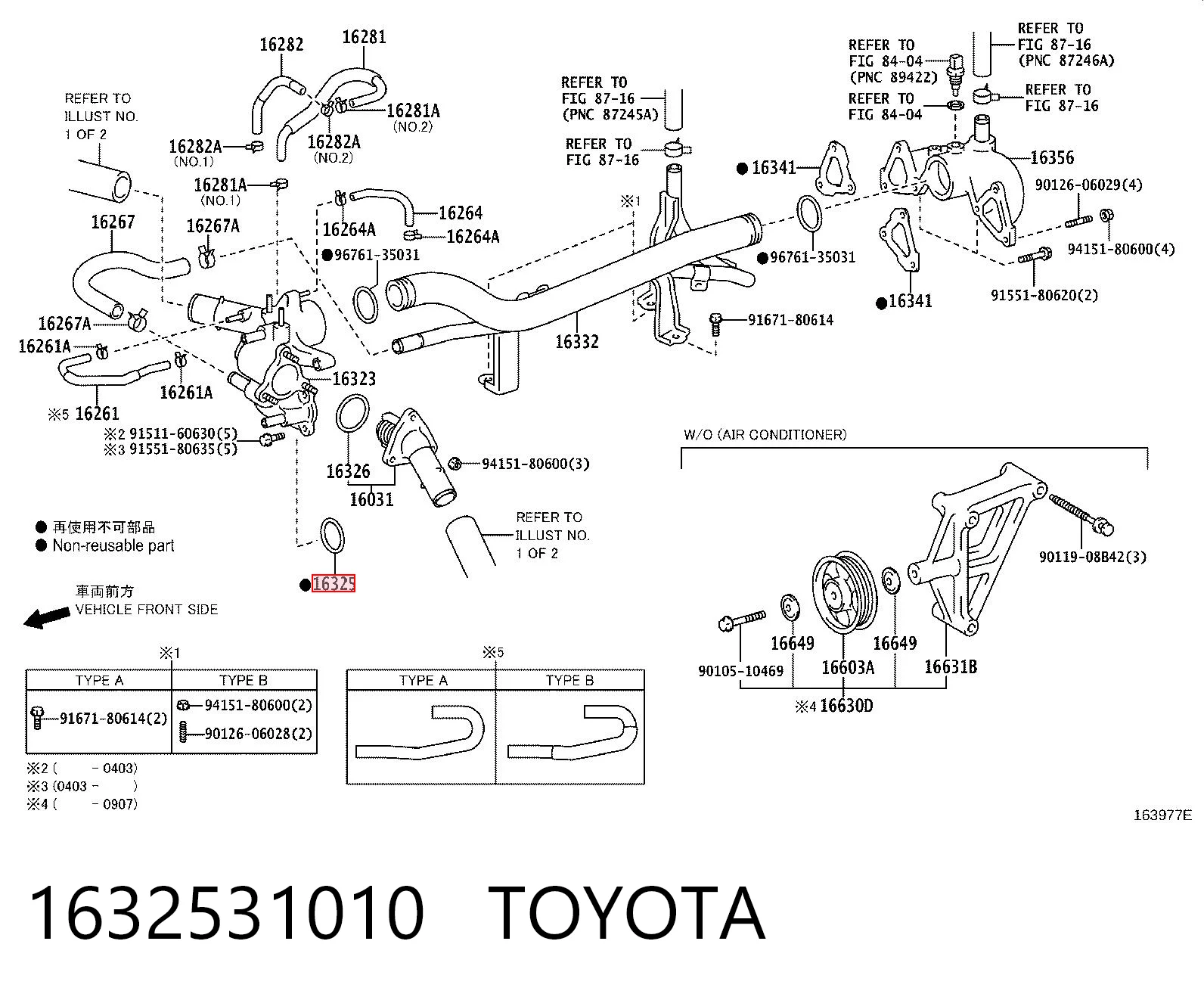 1632531010 Toyota Vedante de termostato