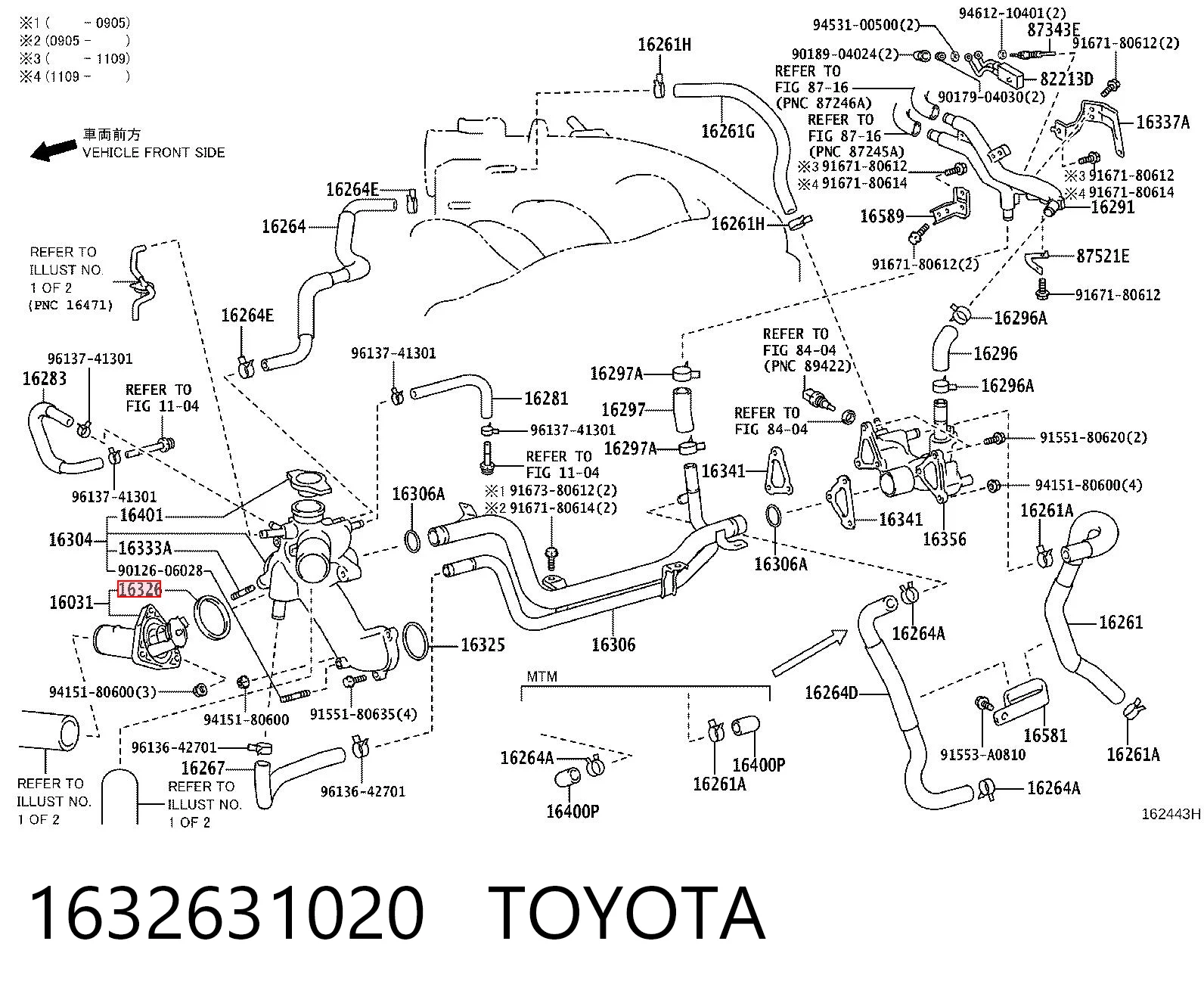 1632631020 Toyota Vedante de termostato
