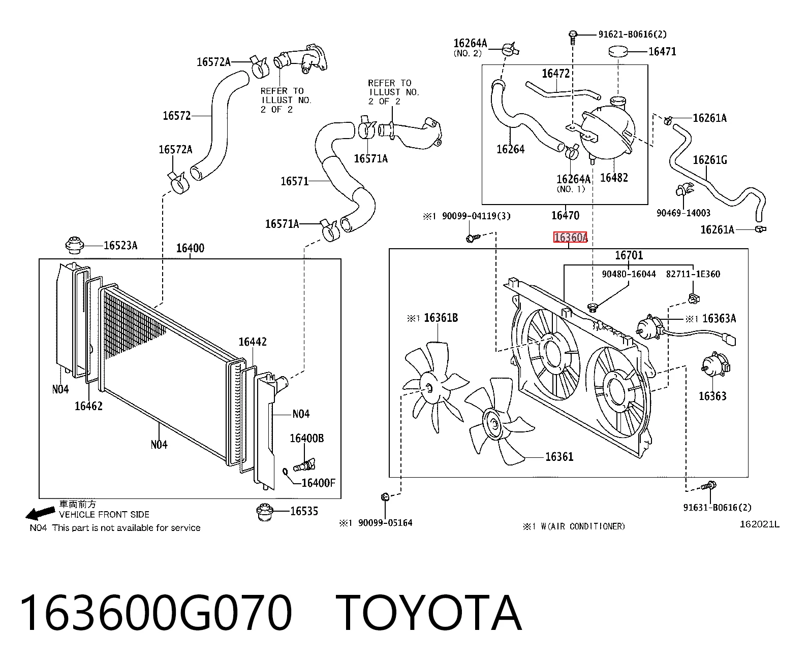 Ventilador elétrico de esfriamento montado (motor + roda de aletas) para Toyota Corolla R10