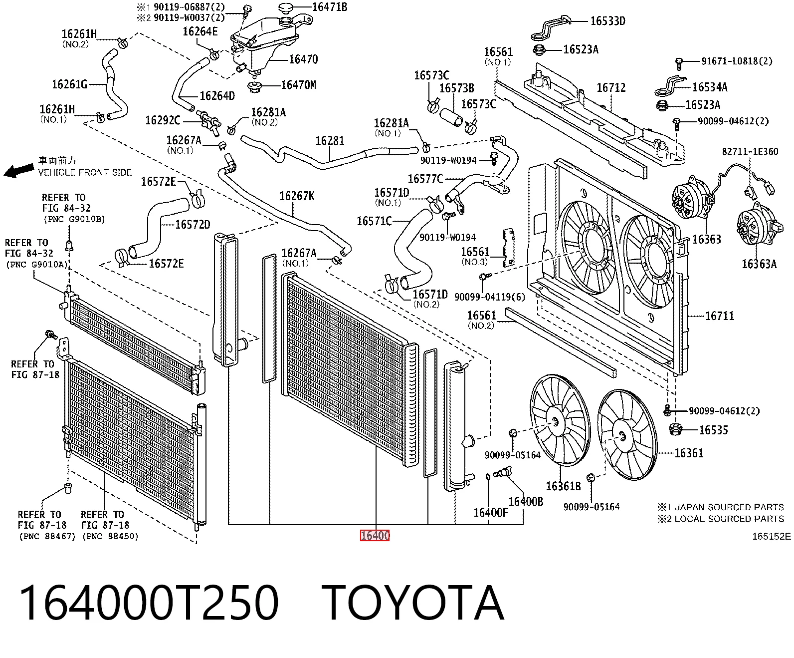  Radiador de esfriamento de motor Toyota Auris UKP hatchback (E15) (2007 - 2013) UKP
