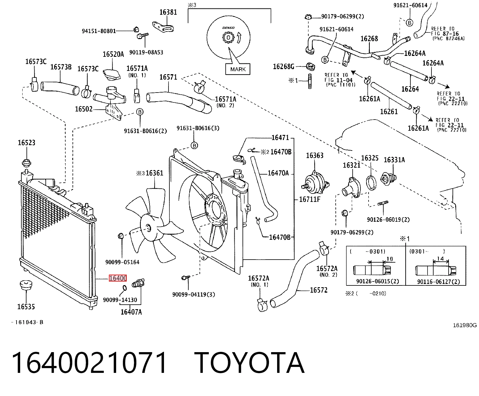 Radiador de esfriamento de motor Toyota Yaris VERSO NCP2