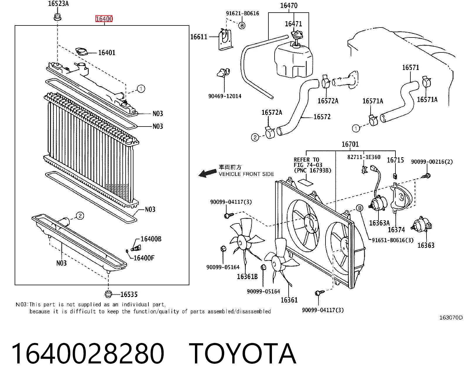 1640028280 Toyota Radiador de esfriamento de motor