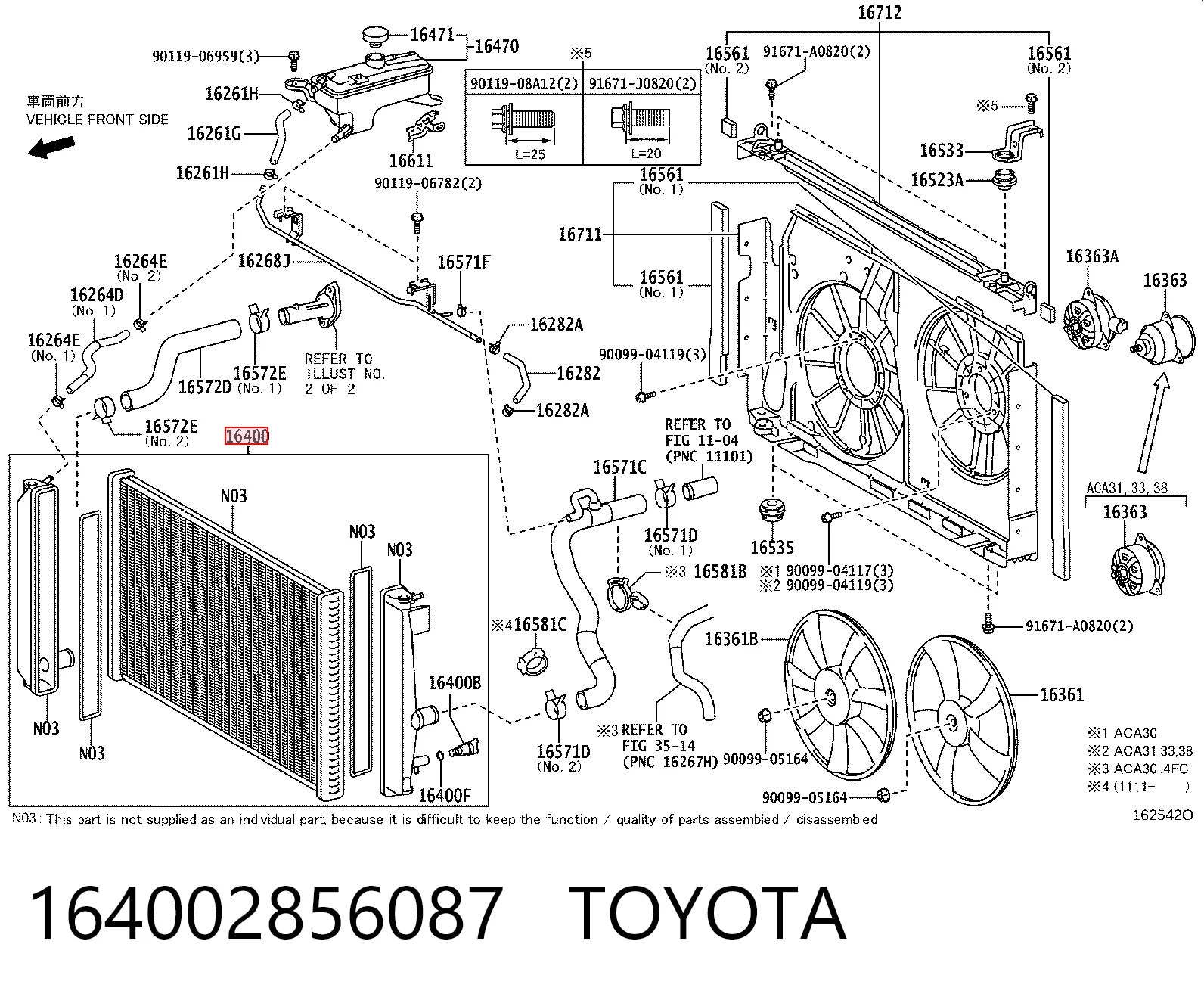 Radiador de esfriamento de motor Toyota RAV4 IV A4