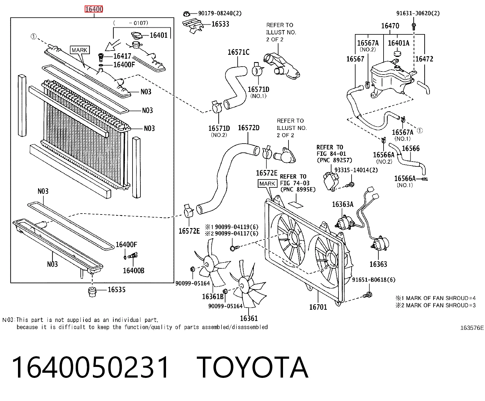 Radiador de esfriamento de motor Lexus LS  UCF30