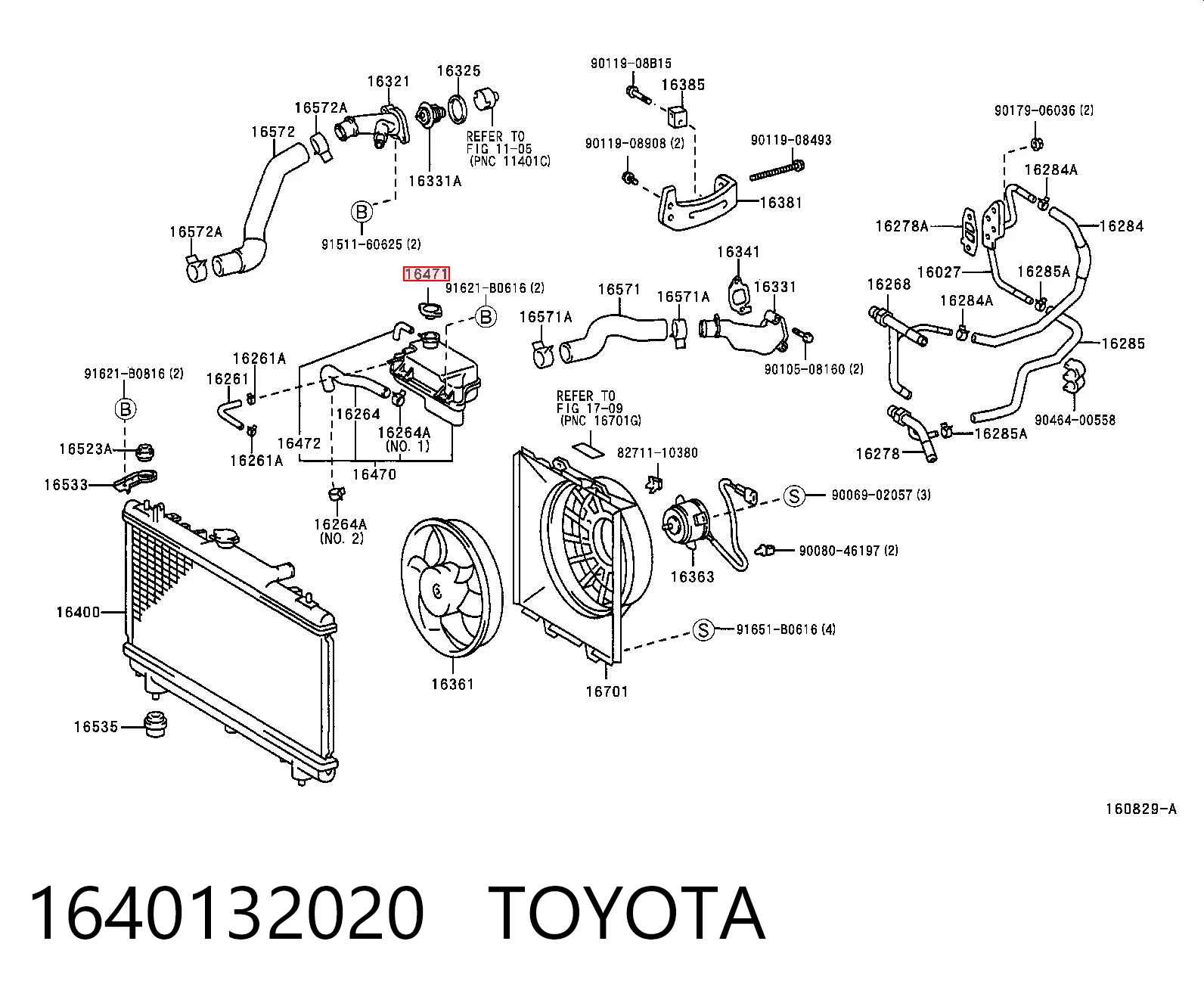 1640132020 Toyota Tampa (tampão) do radiador