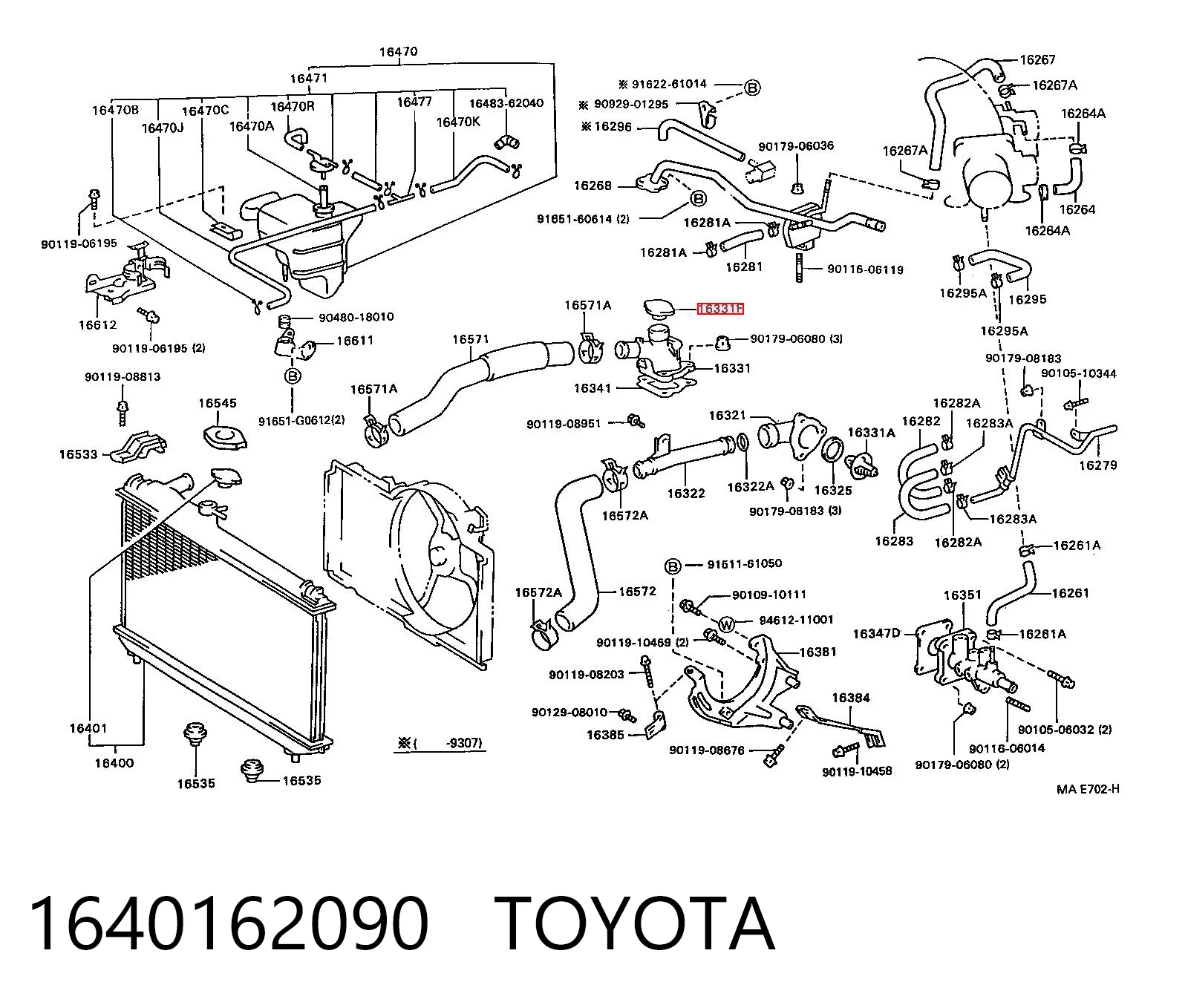 1640162090 Toyota Tampa (tampão) do radiador