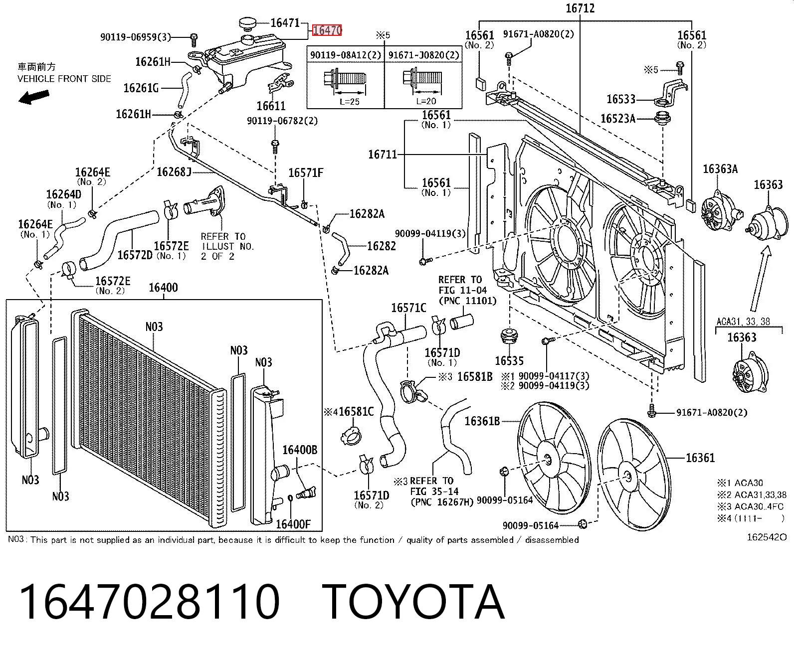 1647028110 Toyota Tanque de expansão do sistema de esfriamento