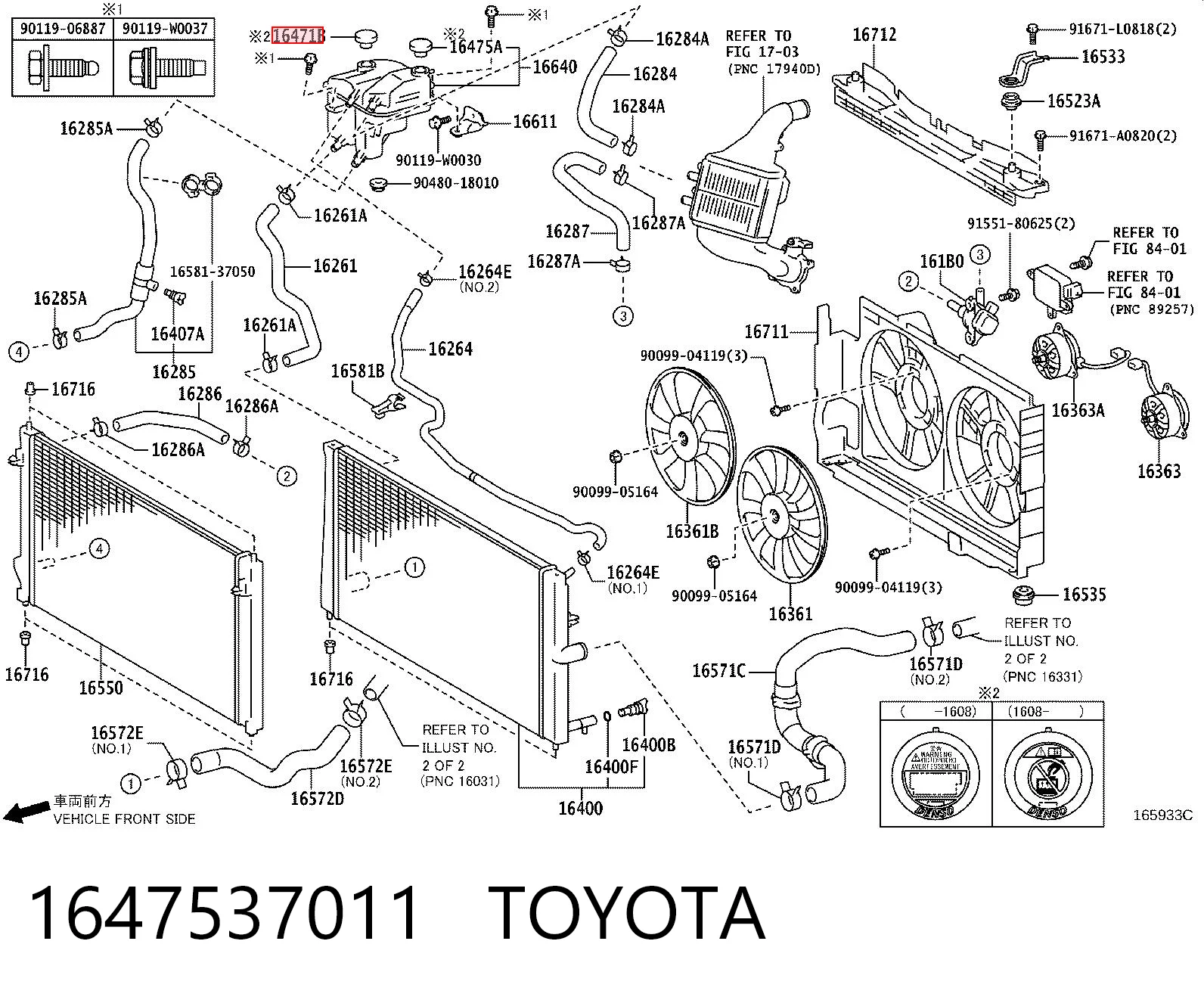 1647537011 Toyota Tampa (tampão) do tanque de expansão