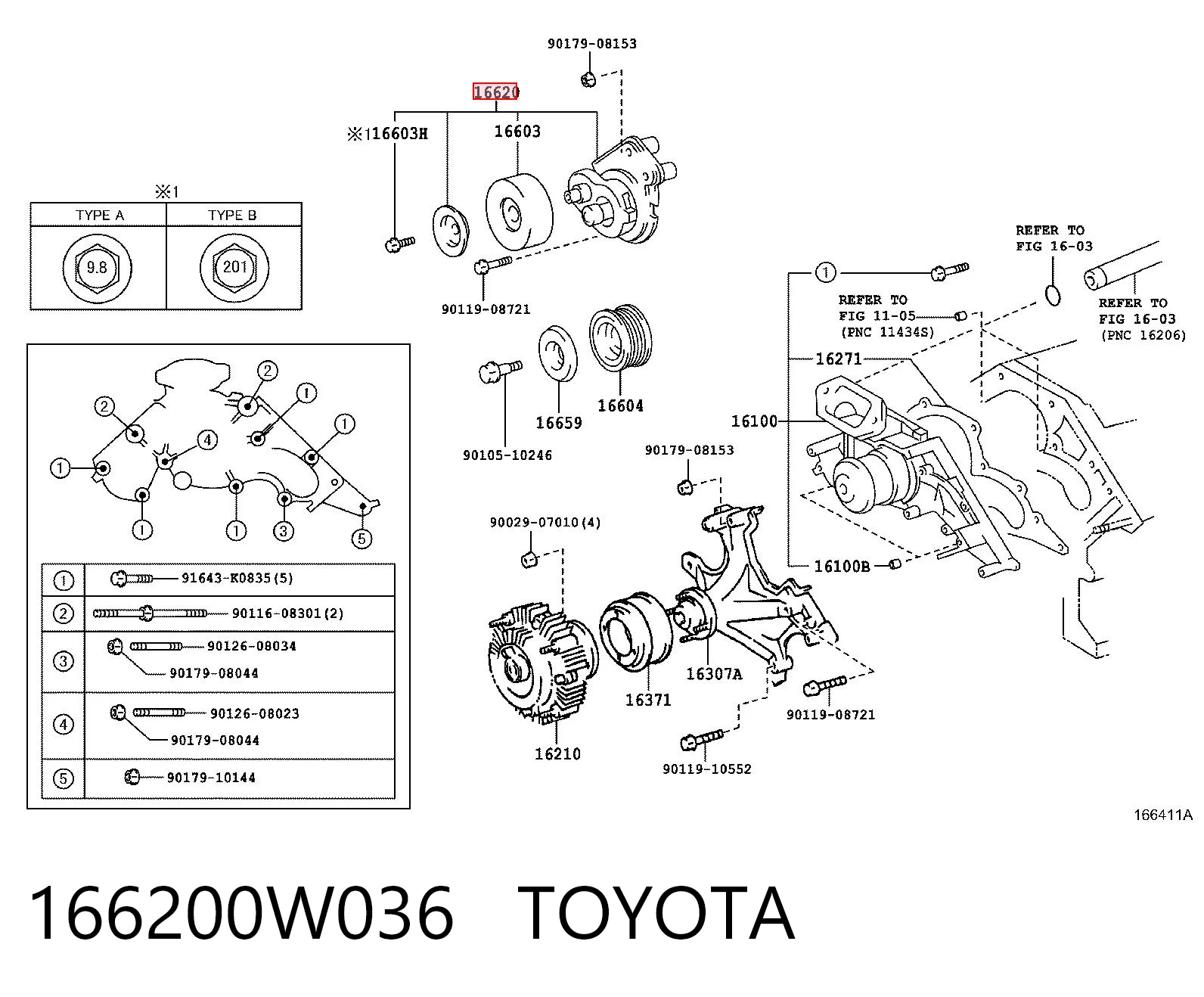 166200W036 Toyota