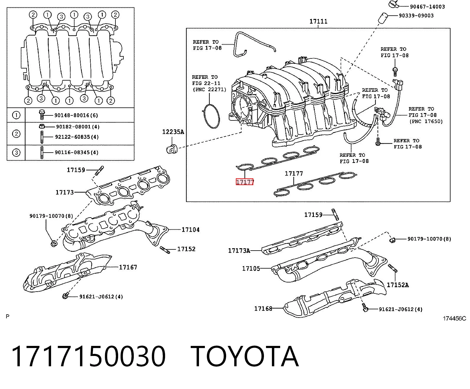 Vedante de tubo coletor de admissão para Toyota Land Cruiser  J200