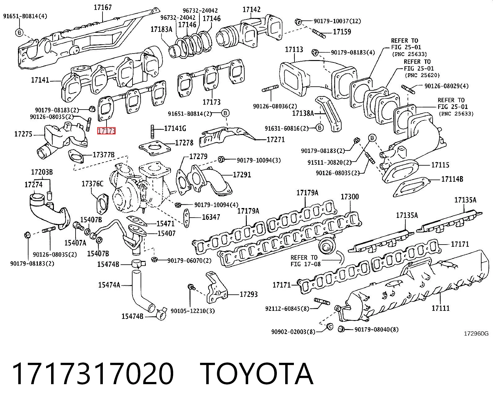 Vedante de tubo coletor de escape para Toyota Land Cruiser J8