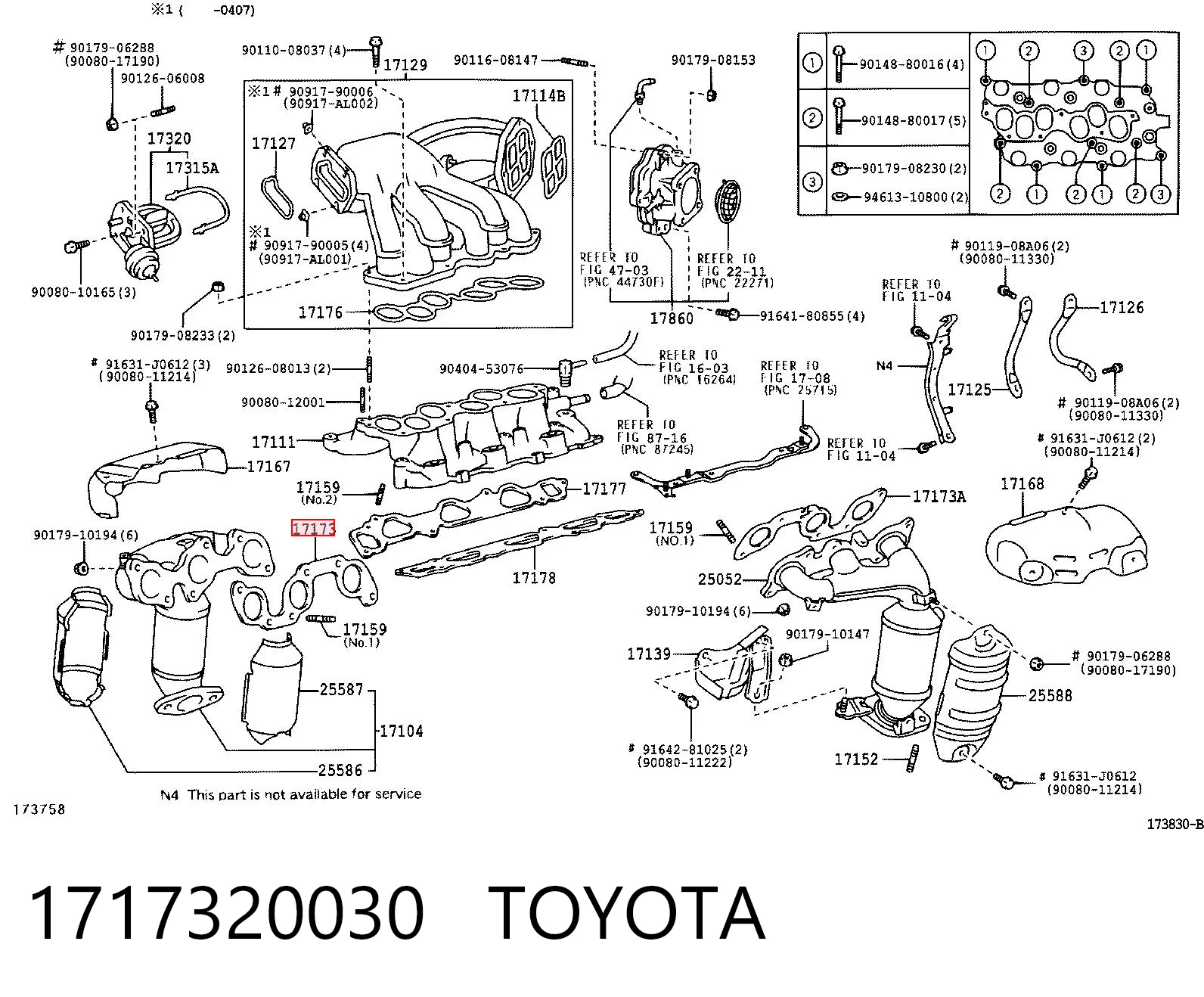 1717320030 Toyota Vedante de tubo coletor de escape