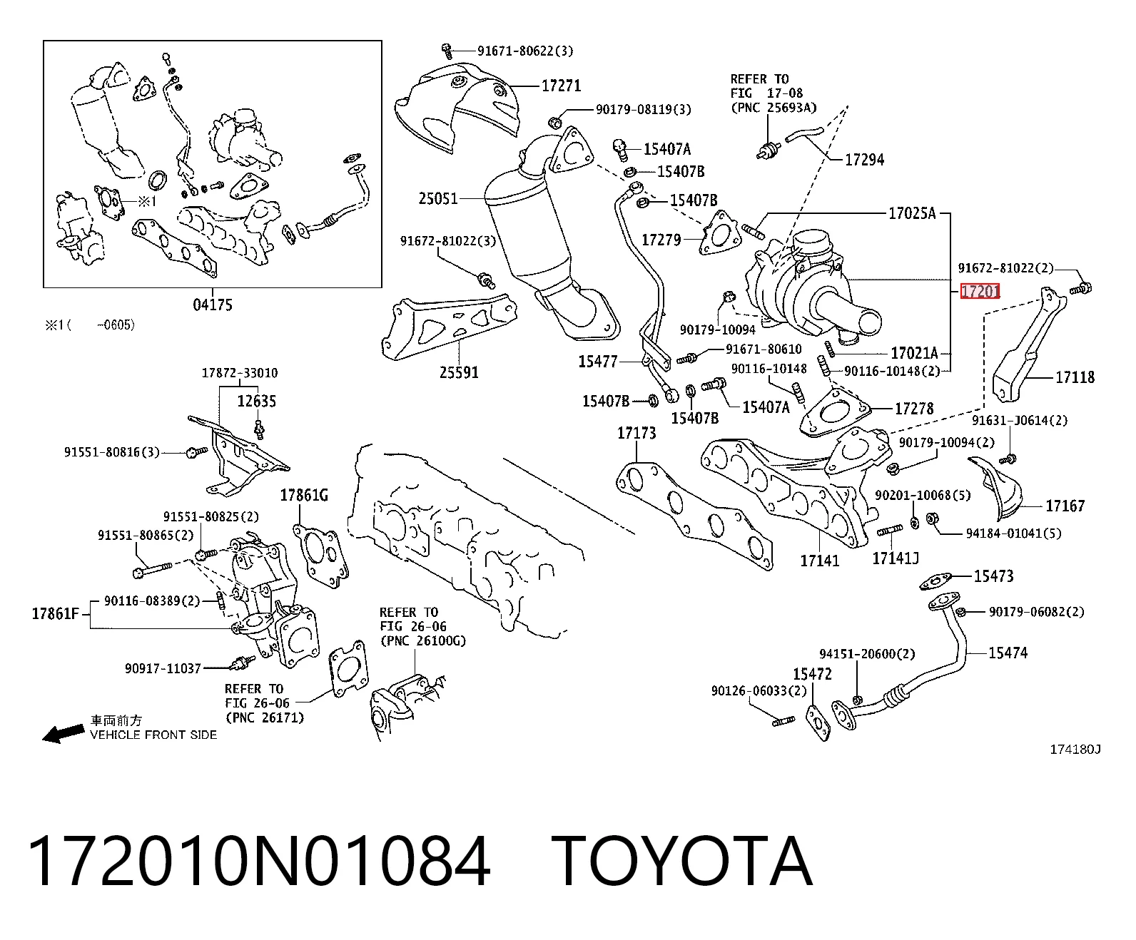 Turbina Toyota Corolla preço, a partir de 282,63 USD