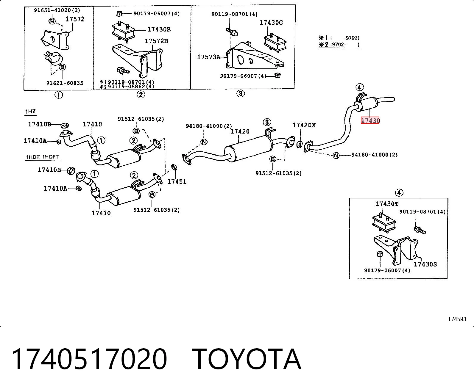 Silenciador, parte traseira Toyota Land Cruiser 80 J8