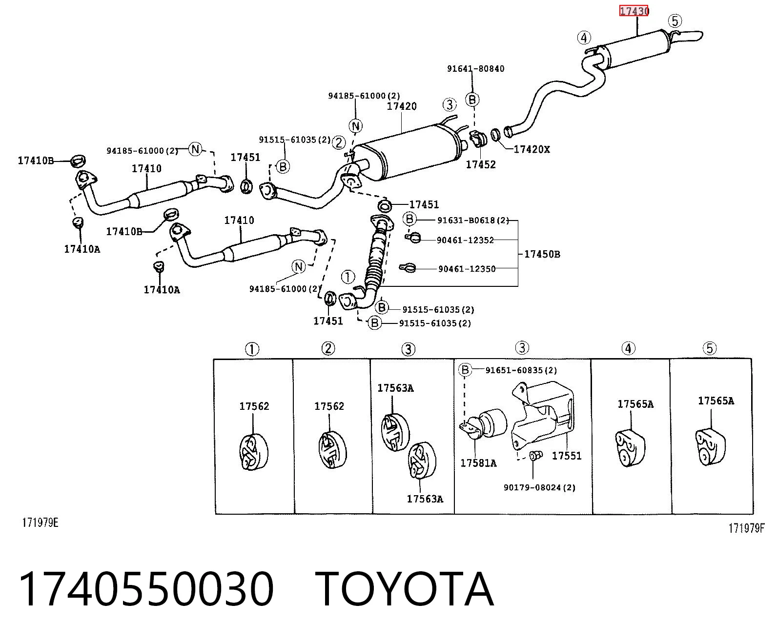 Silenciador, parte traseira para Toyota Land Cruiser J10