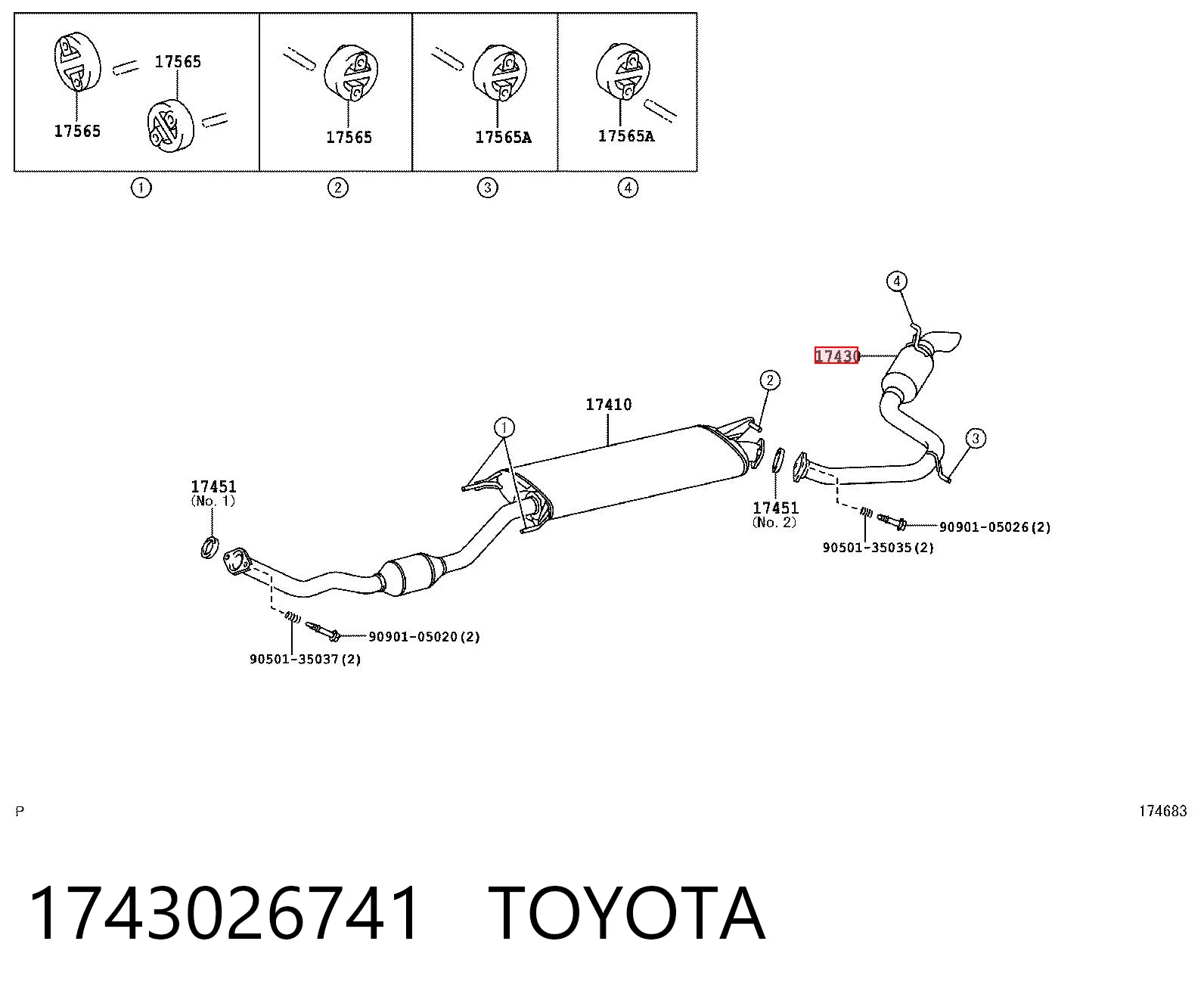 Silenciador, parte traseira Toyota RAV4 preço, a partir de 77,80 USD