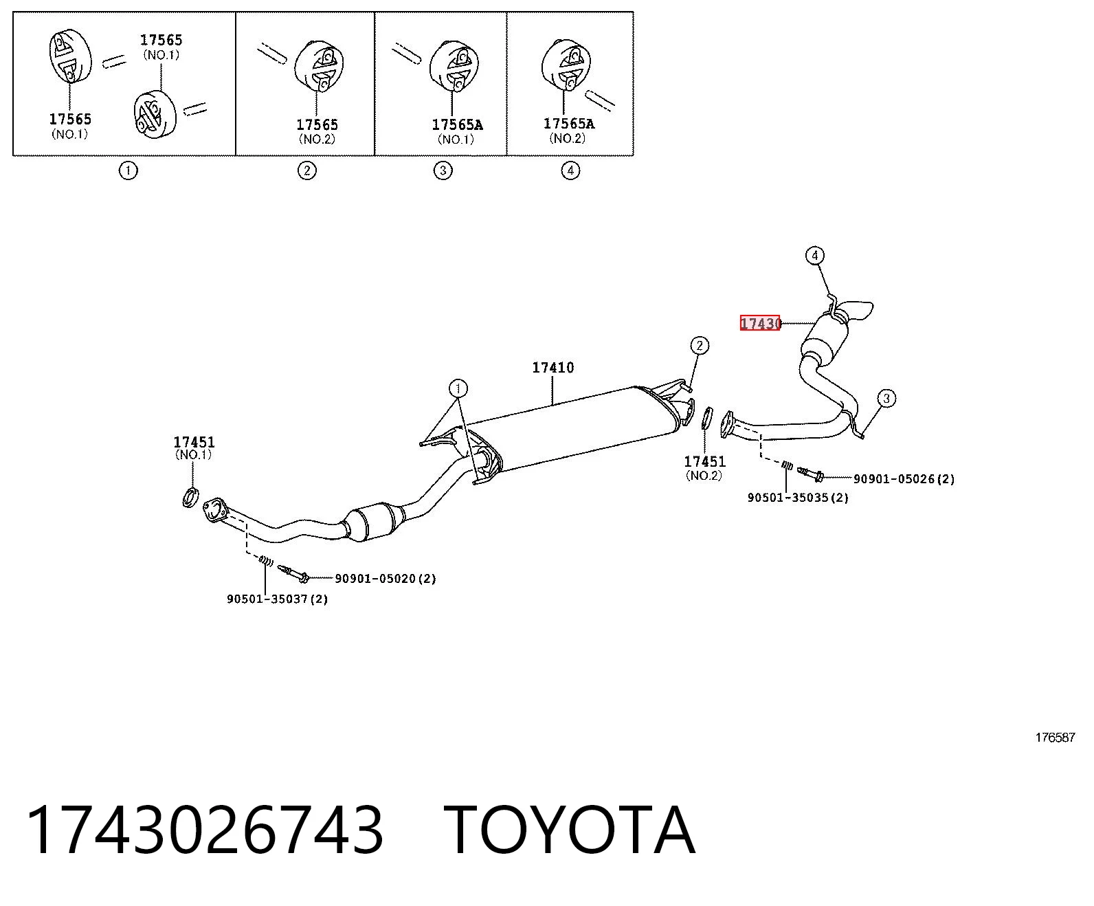 Silenciador, parte traseira para Toyota RAV4 III A3