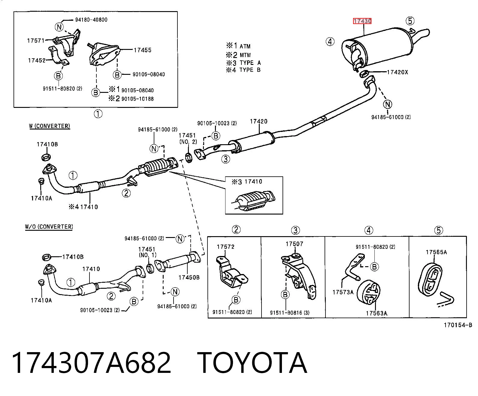 Silenciador, parte traseira Toyota Camry  V20 ao melhor preço