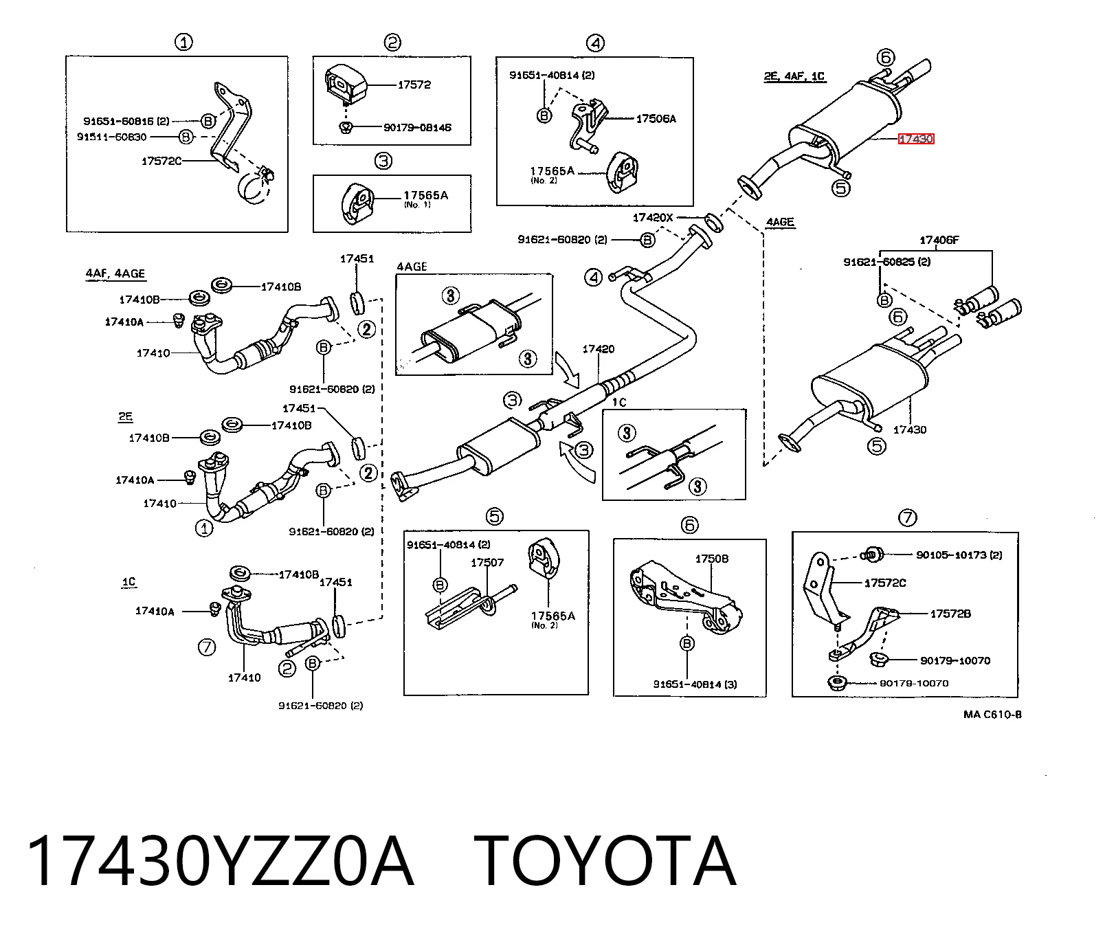 Compre Silenciador, parte traseira Toyota Corolla 