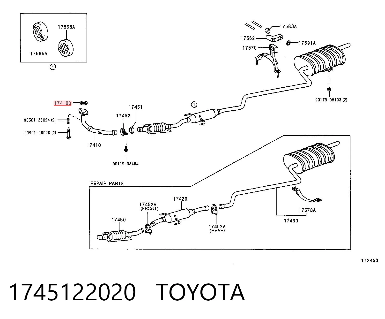 Vedante de tubo de admissão do silenciador para Toyota RAV4 II XA2