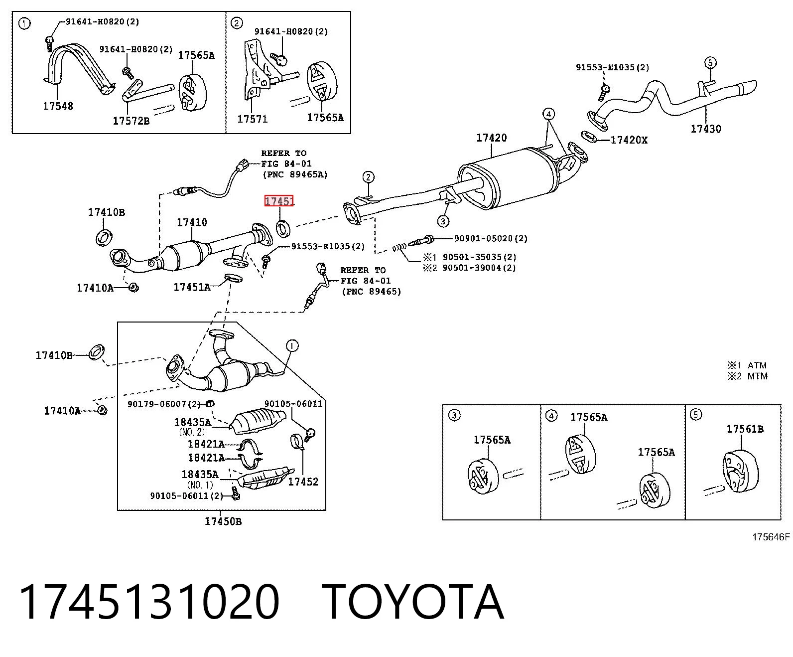 1745131020 Toyota Vedante do silenciador de montagem