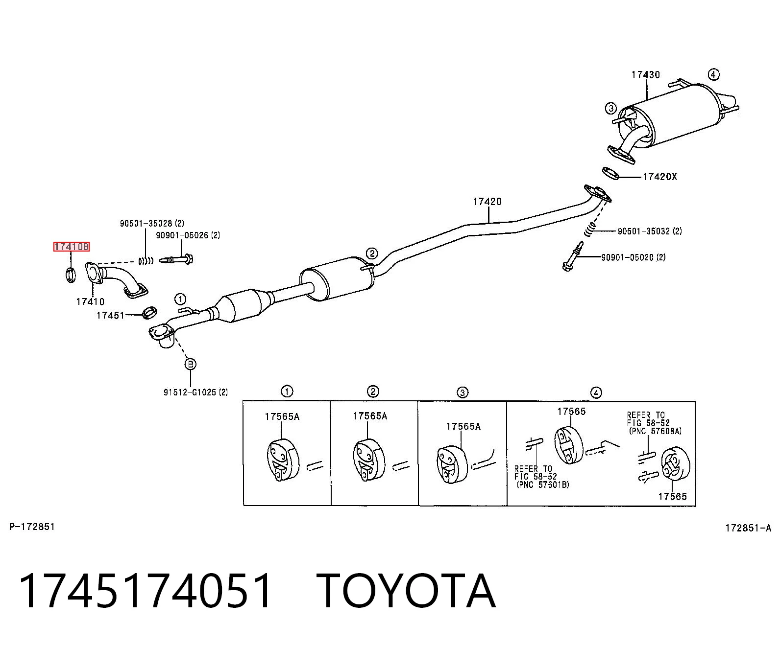 1745174051 Toyota Vedante de tubo de admissão do silenciador