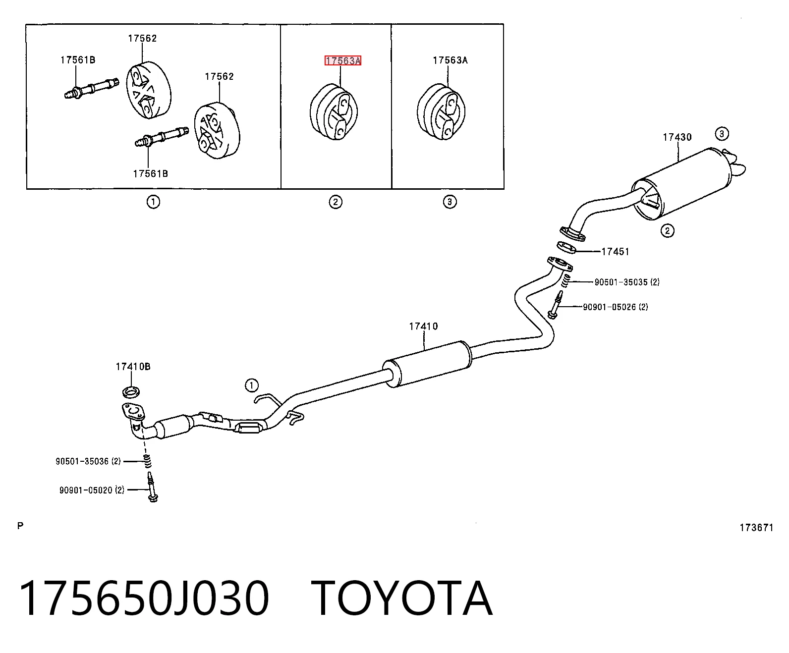 Coxim de fixação do silenciador Toyota Land Cruiser PRADO ASIA J12