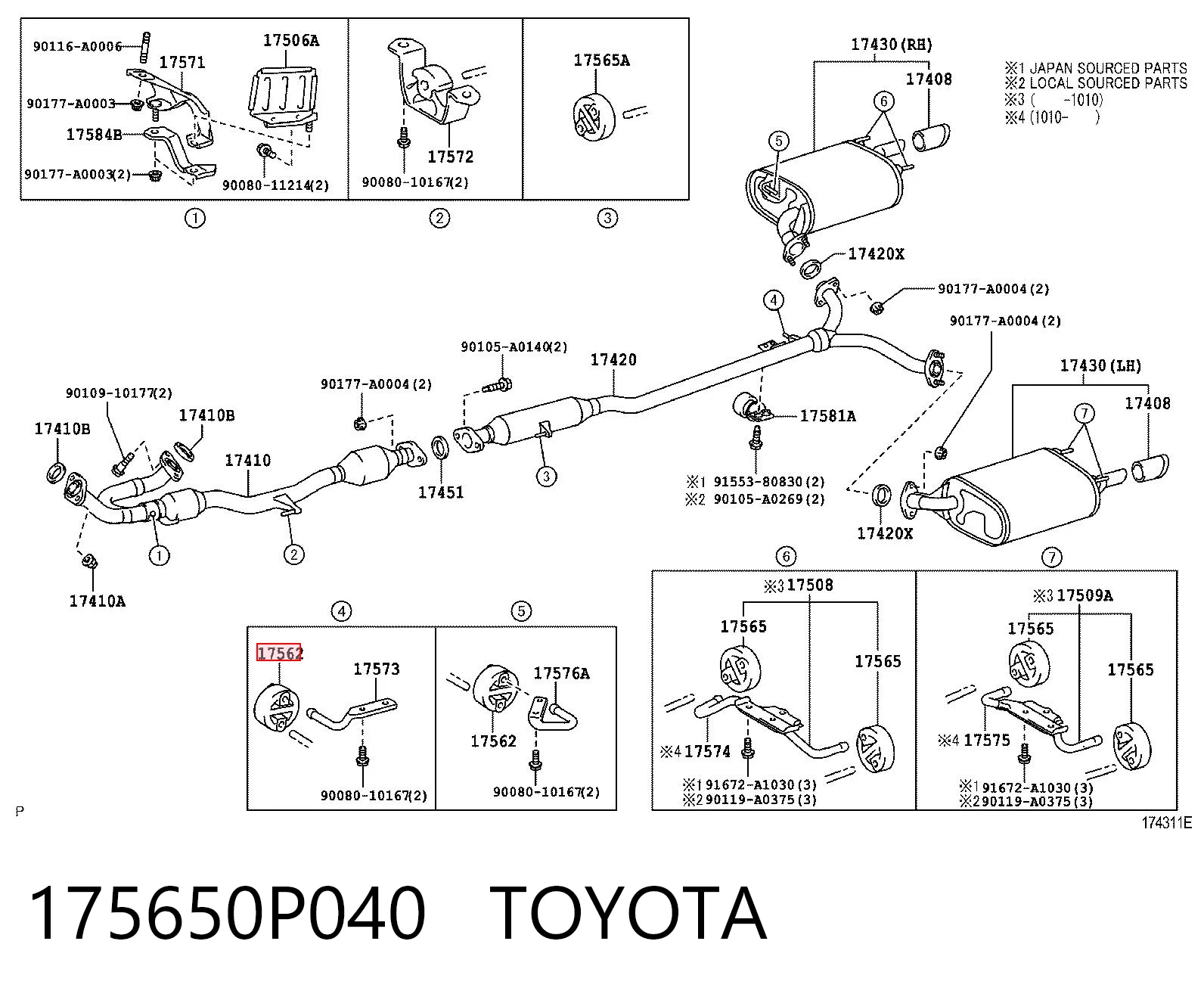 Coxim de fixação do silenciador Honda Civic VI EJ6, EJ8
