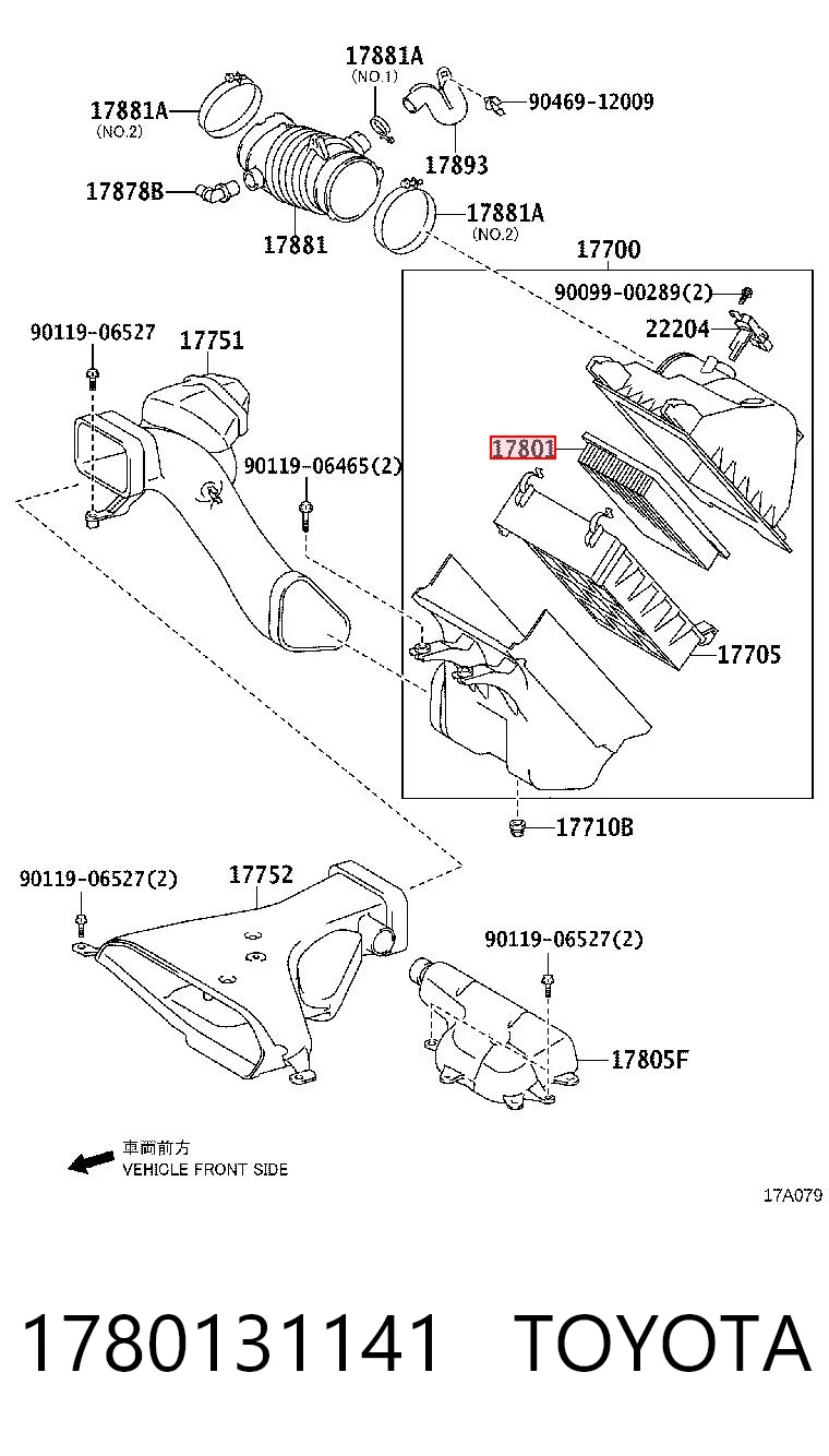 1780131141 Toyota Filtro de ar