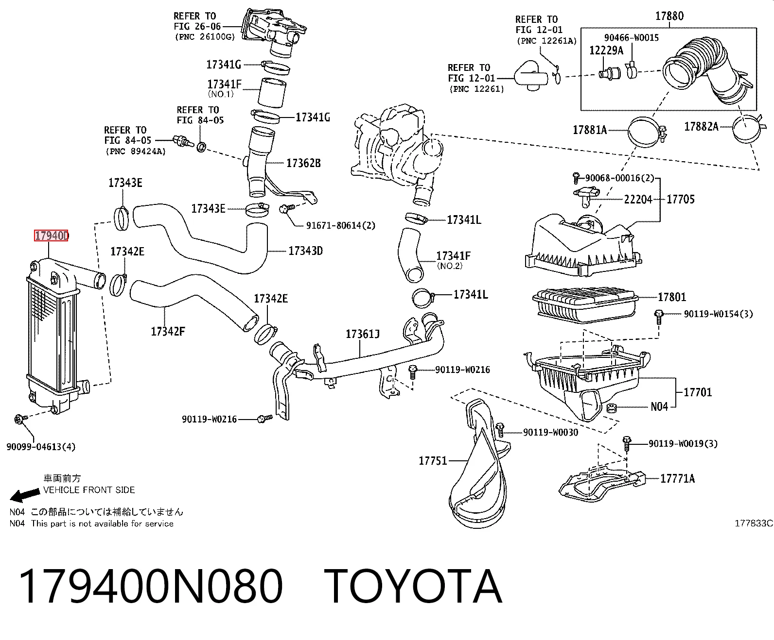 Radiador de intercooler para Toyota Corolla  E18