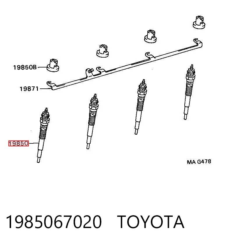 1985067020 Toyota Vela de incandescência