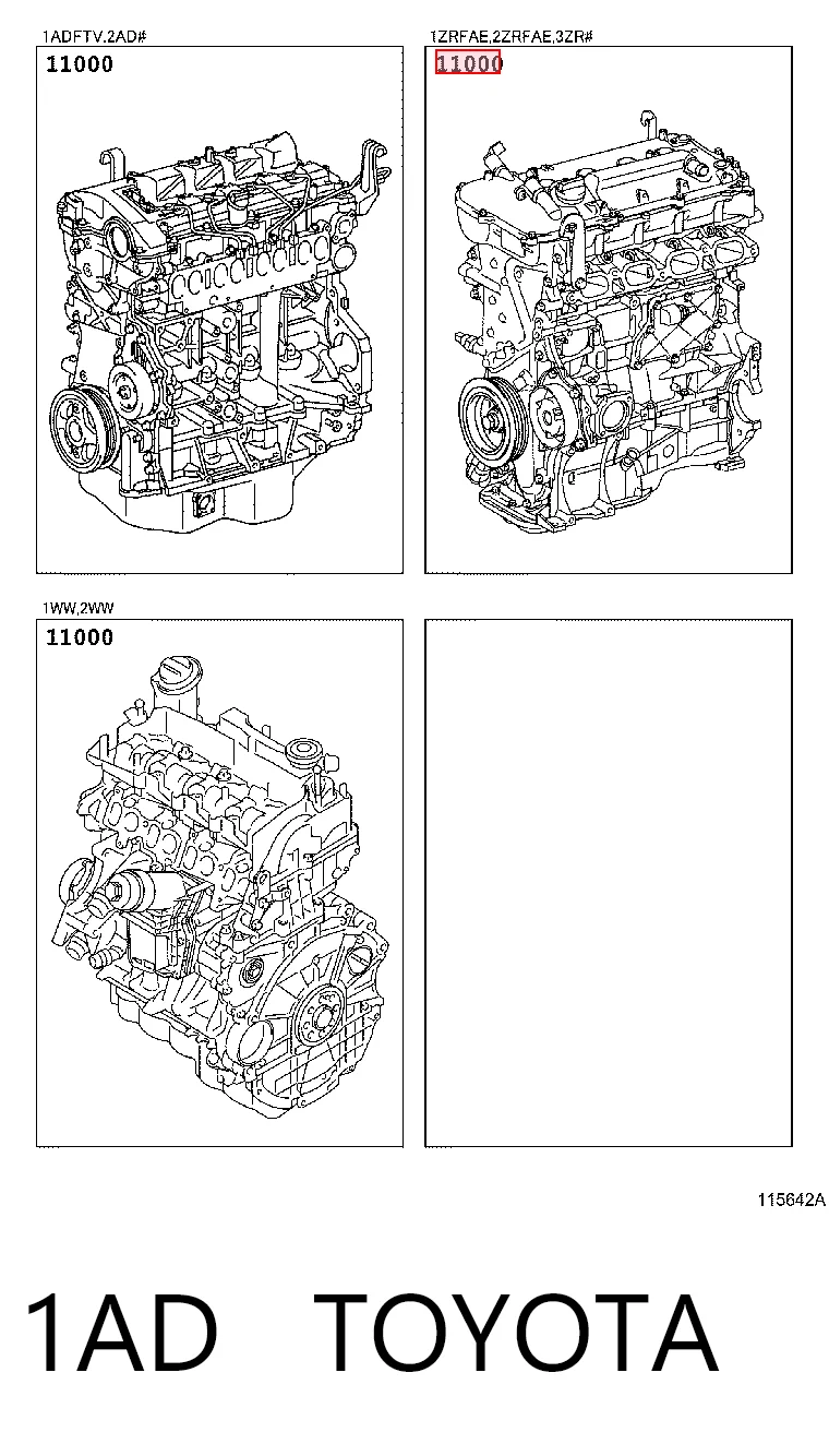 1AD Toyota Motor montado