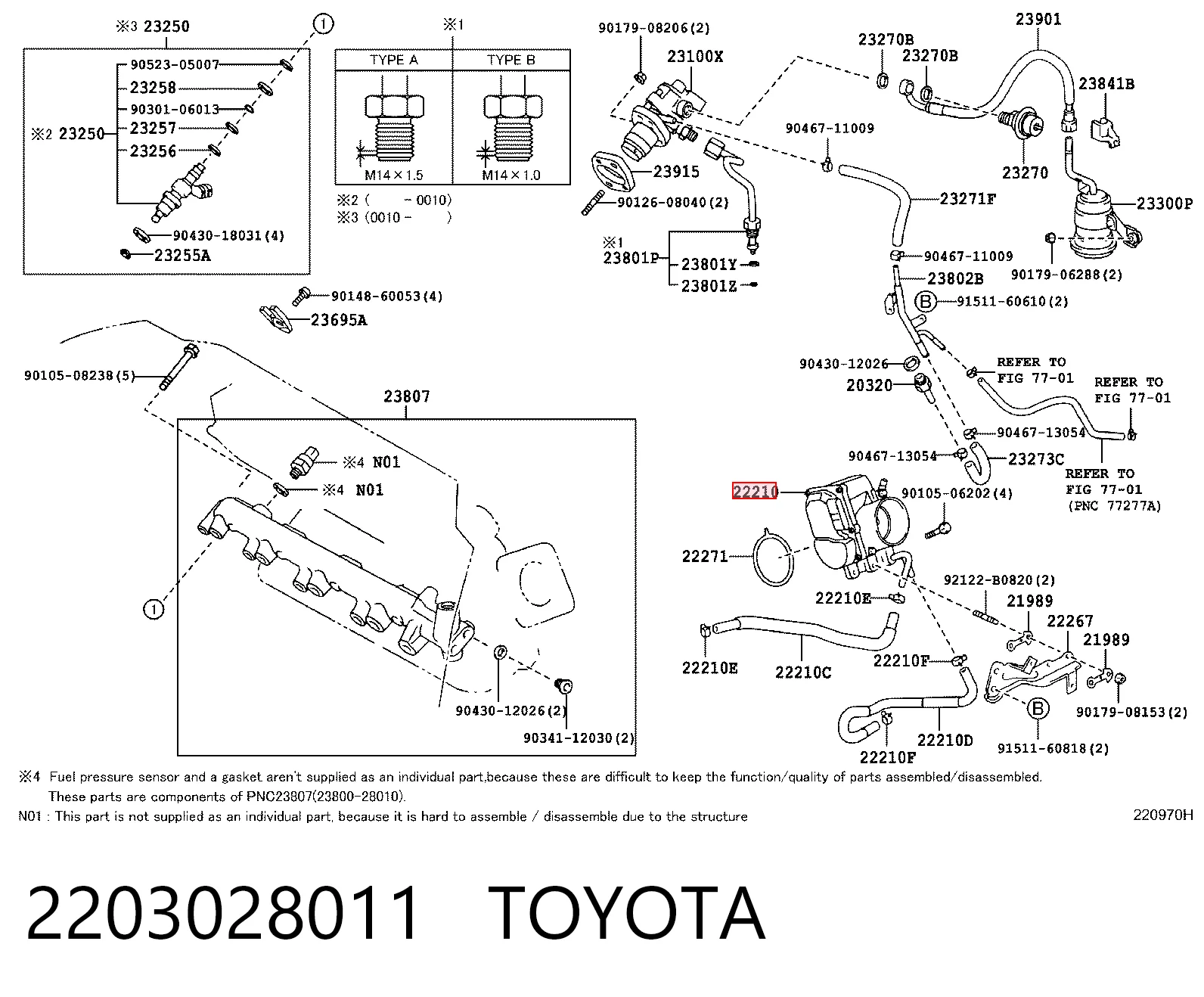  Válvula de borboleta montada Toyota Avensis I sedan (T22) (1997 - 2003) I
