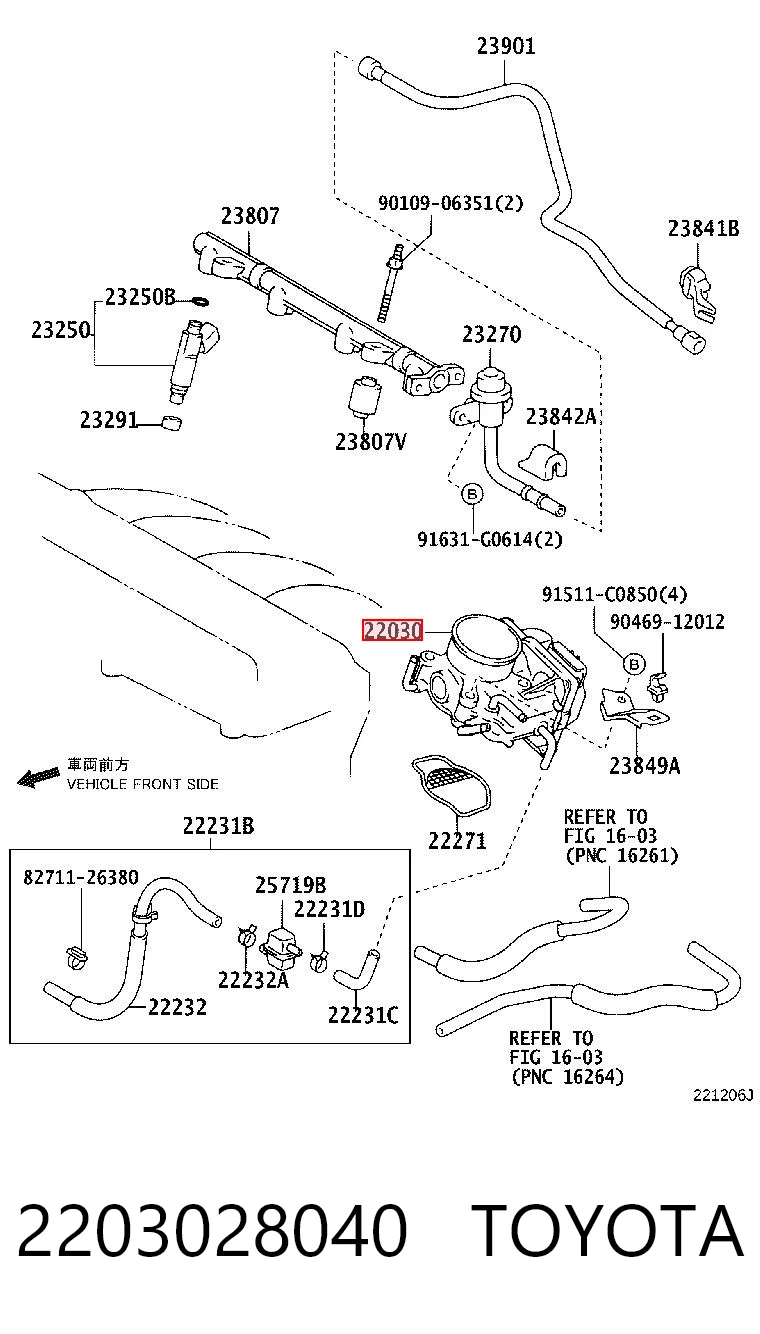 Válvula de borboleta montada para Toyota Camry V V30