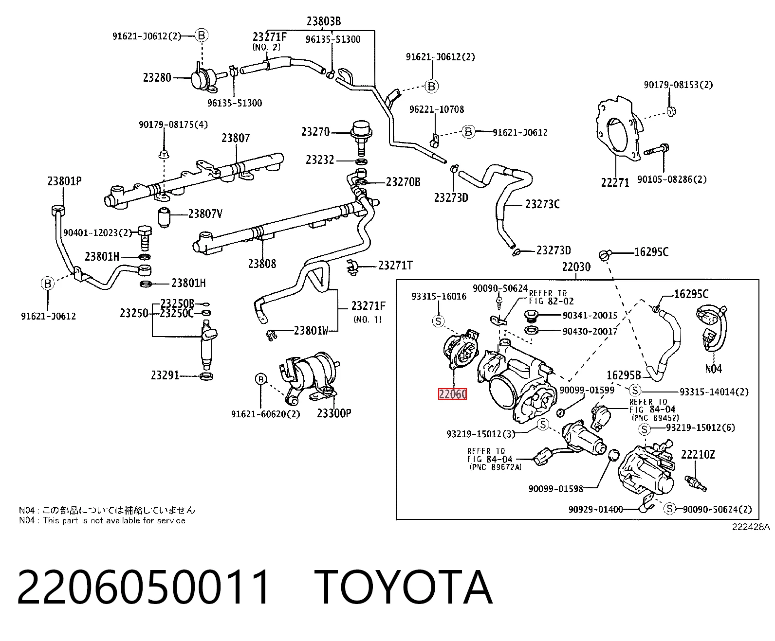 2206050011 Toyota Regulador da válvula de borboleta
