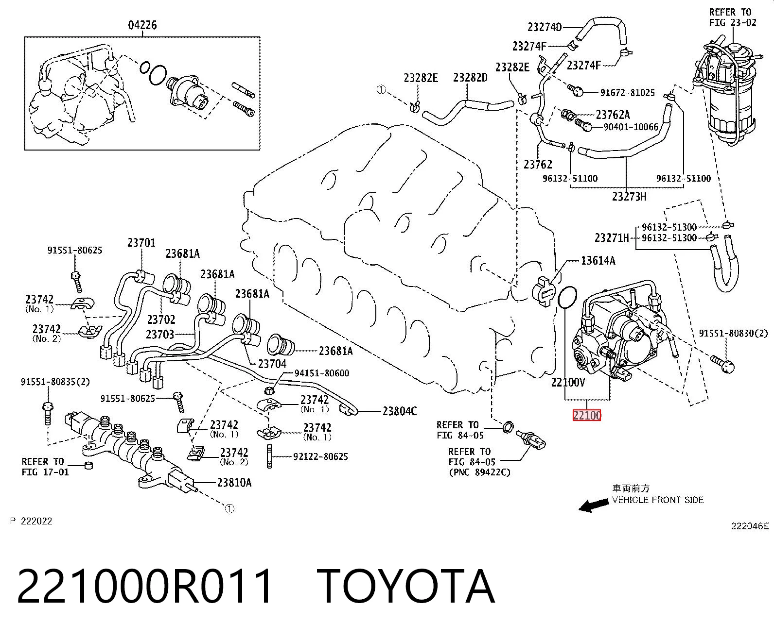 221000R011 Toyota Bomba de combustível de pressão alta