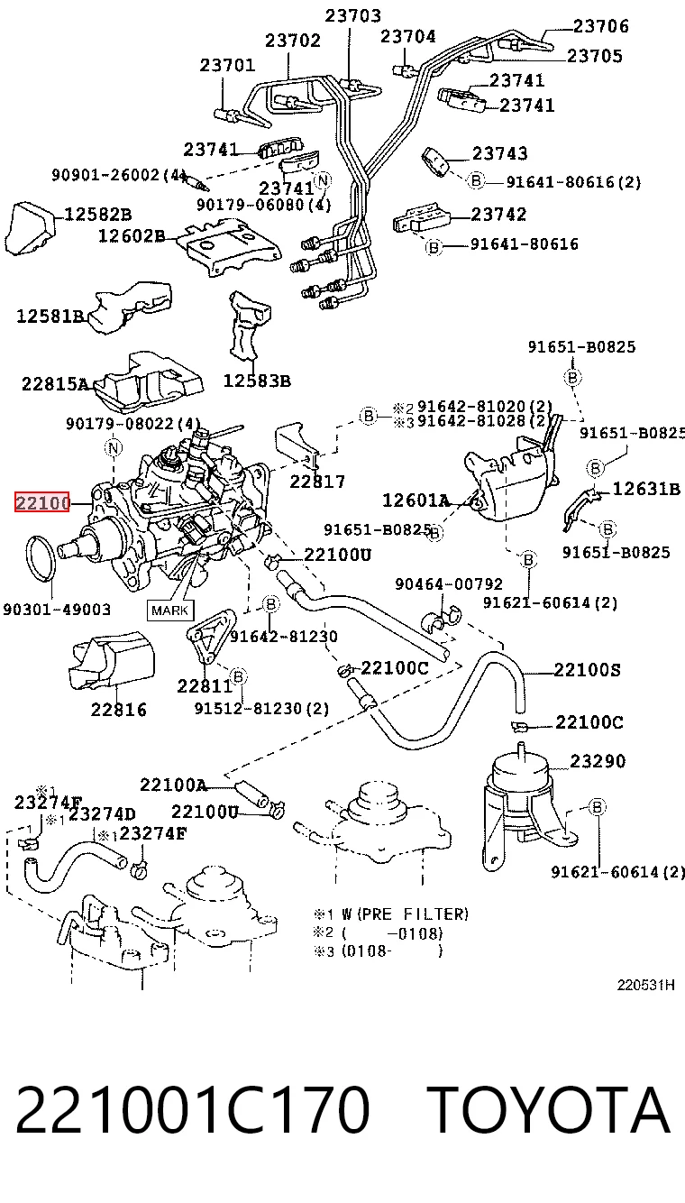 Bomba de combustível de pressão alta para Toyota Land Cruiser 100 J10