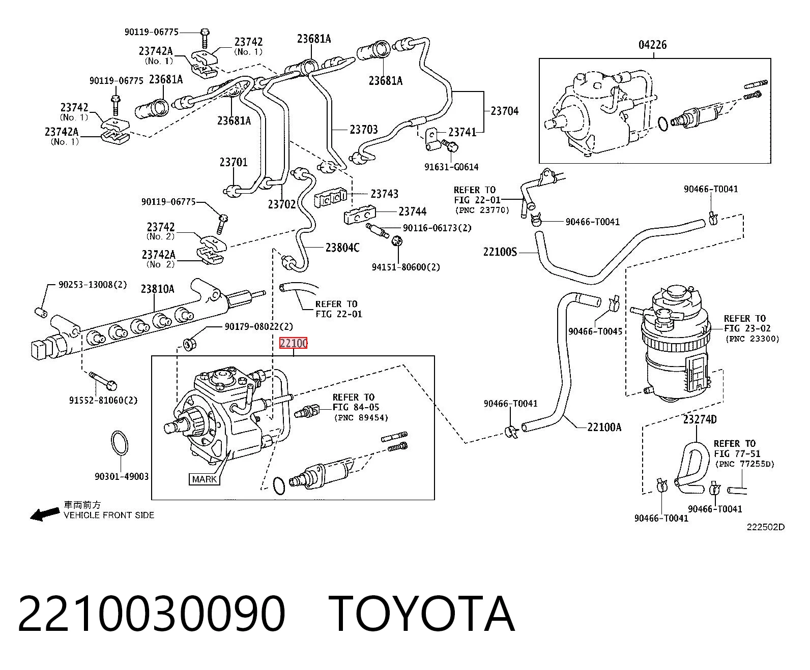 2210030090 Toyota Bomba de combustível de pressão alta