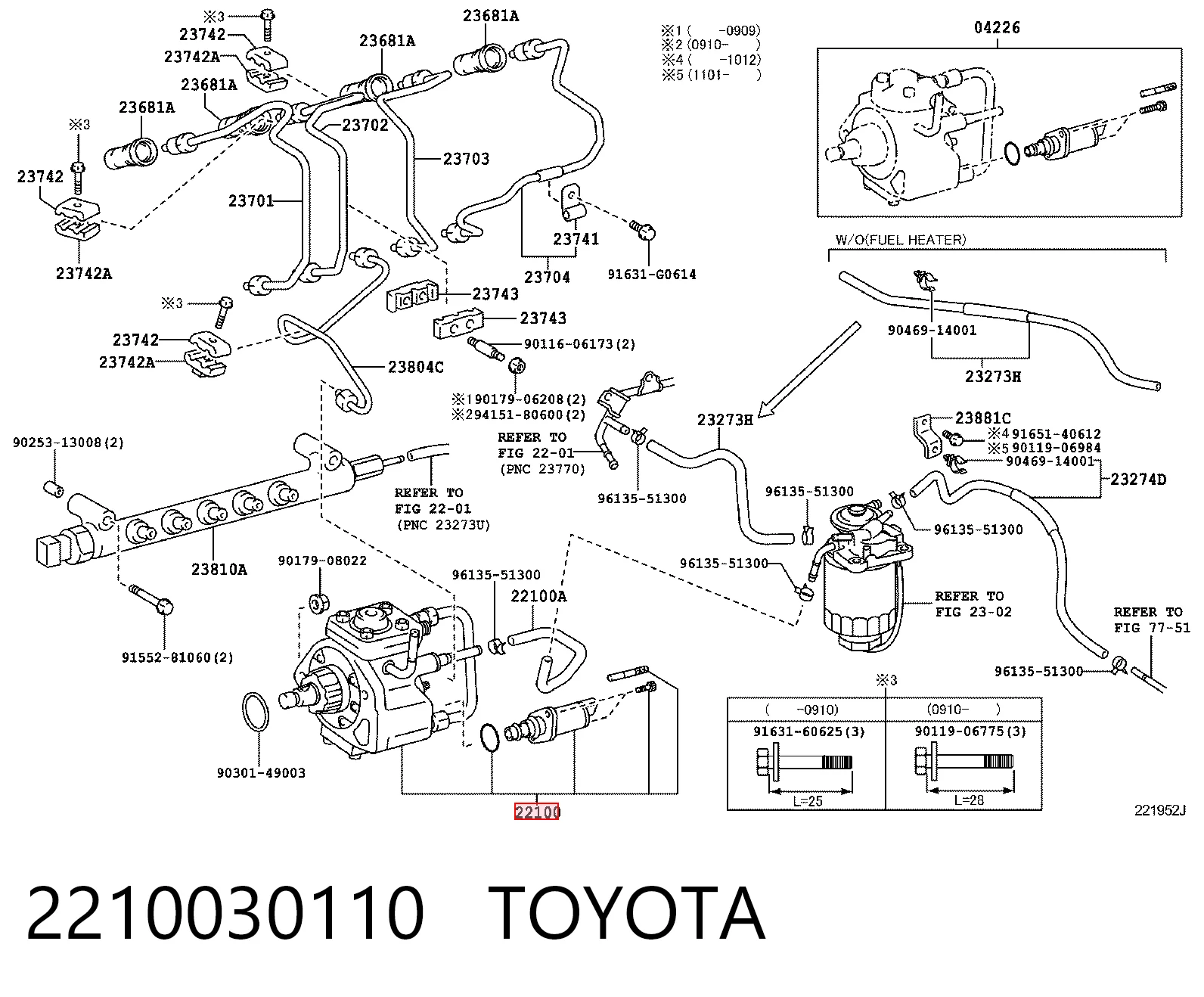 2210030110 Toyota Bomba de combustível de pressão alta