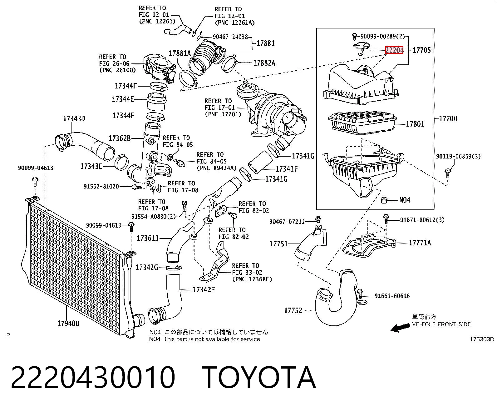 2220430010 Toyota Sensor de fluxo (consumo) de ar, medidor de consumo M.A.F. - (Mass Airflow)