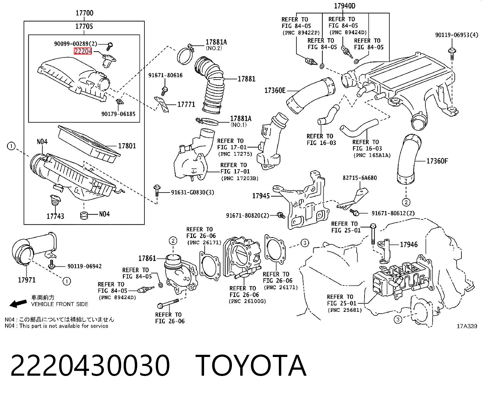 2220430030 Toyota Sensor de fluxo (consumo) de ar, medidor de consumo M.A.F. - (Mass Airflow)