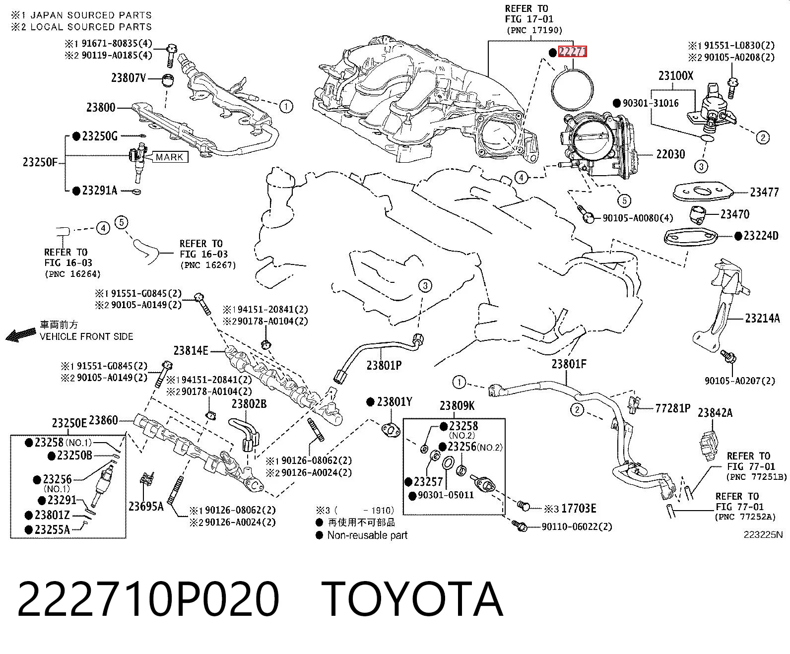 Vedante da válvula de borboleta para Toyota RAV4 III A3
