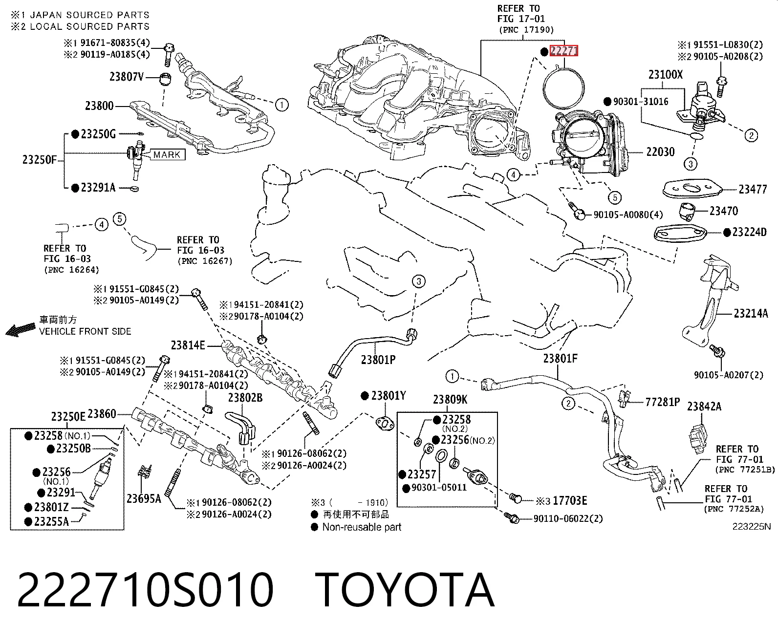 Vedante da válvula de borboleta para Toyota RAV4 A3