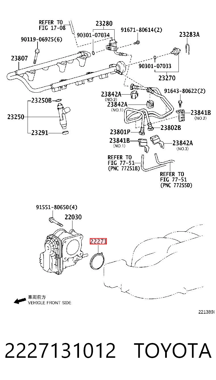 2227131012 Toyota Vedante da válvula de borboleta