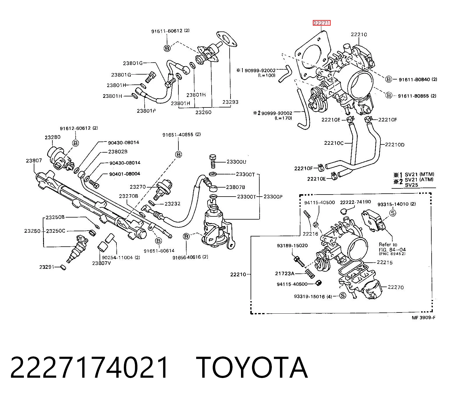 Vedante da válvula de borboleta Toyota Camry  V2 ao melhor preço